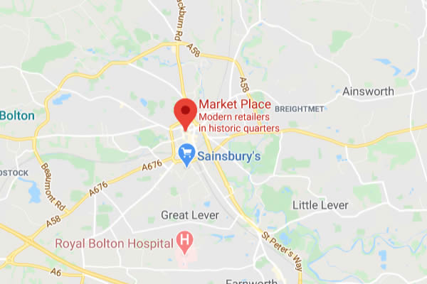 map of mike's health drive location in Bolton lancashire